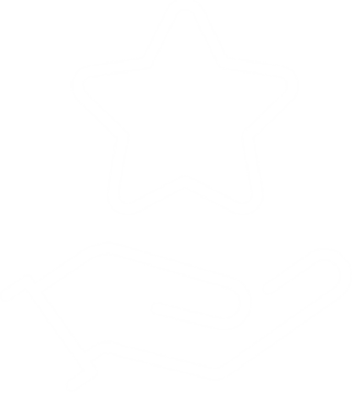 Outline of a hand holding a star icon