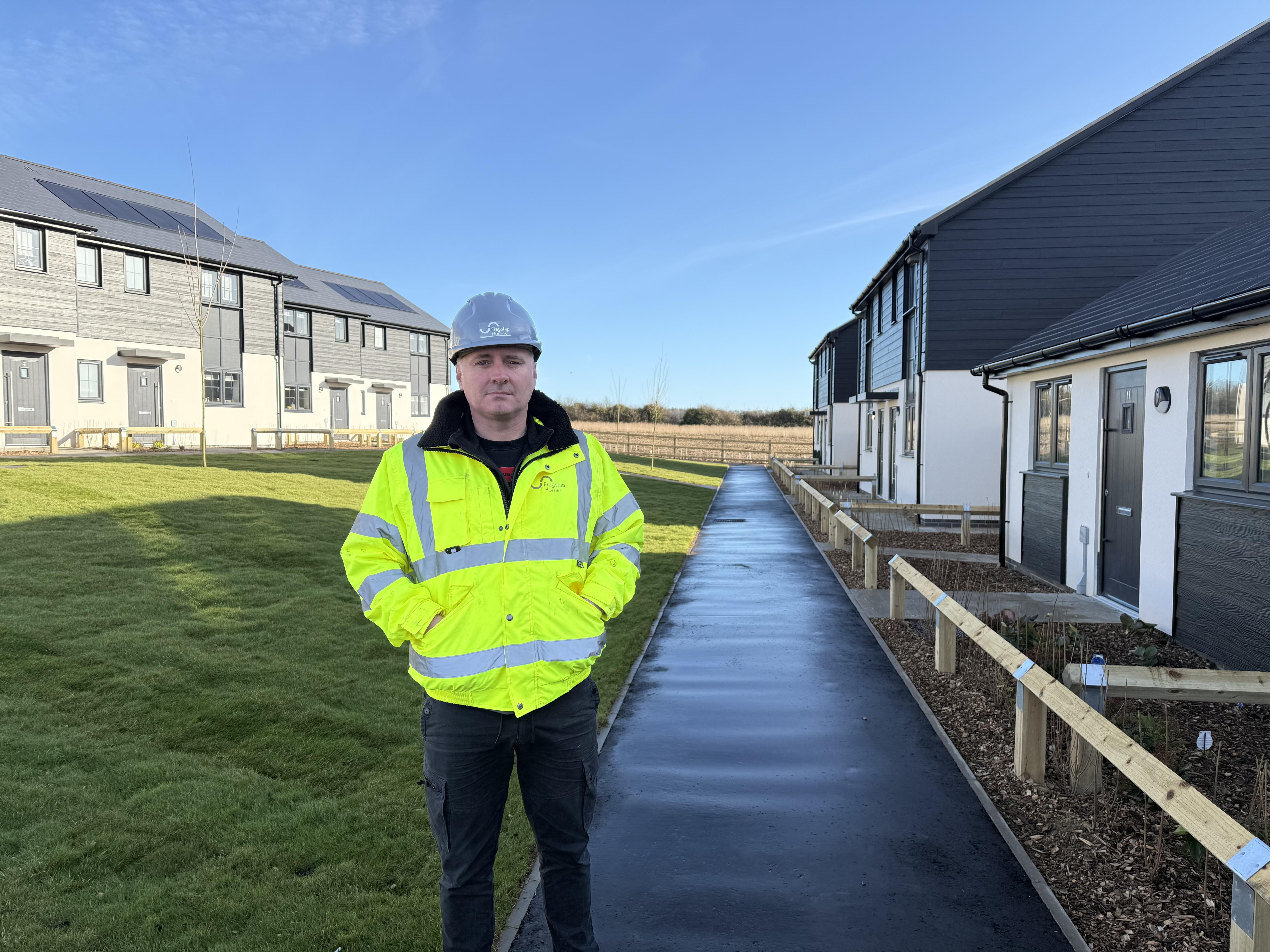 1. Flagship Homes senior project manager Stephen Jones at the new development in Warham, near Wells-next-the-Sea