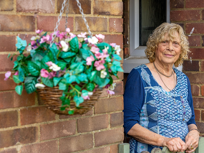 woman outside home
