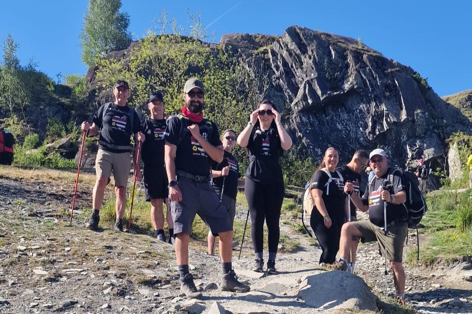 1. Gasway hikers taking a breather part-way up one of the Lake District’s many mountains during the Walking With The Wounded Cumbrian Challenge